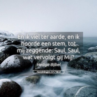 Picture 05 - Handelingen 22:7 NLD - En ik viel ter aarde, en ik hoorde een stem, tot - Bible Verse Picture