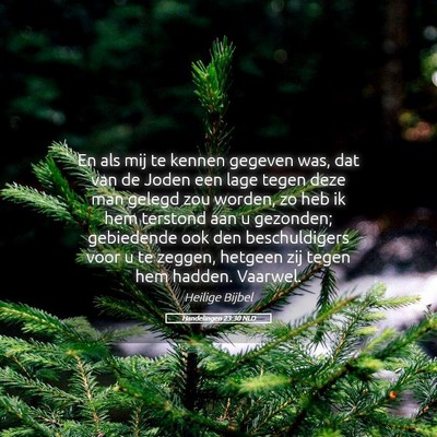 Picture 05 - Handelingen 23:30 NLD - En als mij te kennen gegeven was, dat van de - Bible Verse Picture