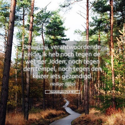 Picture 05 - Handelingen 25:8 NLD - Dewijl hij, verantwoordende, zeide: Ik heb noch - Bible Verse Picture