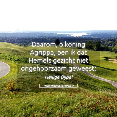 Picture 05 - Handelingen 26:19 NLD - Daarom, o koning Agrippa, ben ik dat Hemels - Bible Verse Picture