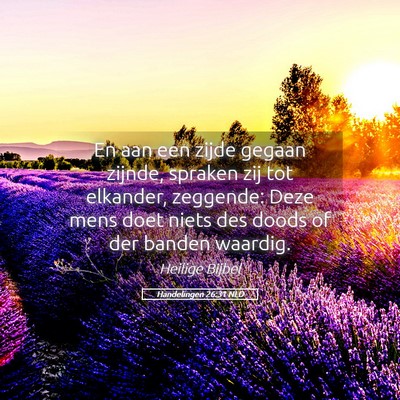 Picture 05 - Handelingen 26:31 NLD - En aan een zijde gegaan zijnde, spraken zij tot - Bible Verse Picture