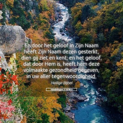 Picture 05 - Handelingen 3:16 NLD - En door het geloof in Zijn Naam heeft Zijn Naam - Bible Verse Picture