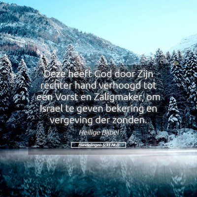 Picture 05 - Handelingen 5:31 NLD - Deze heeft God door Zijn rechter hand verhoogd - Bible Verse Picture