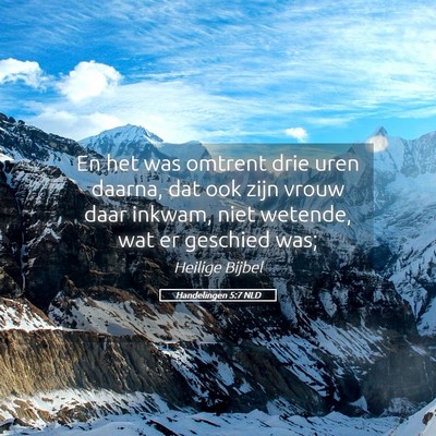 Picture 05 - Handelingen 5:7 NLD - En het was omtrent drie uren daarna, dat ook zijn - Bible Verse Picture