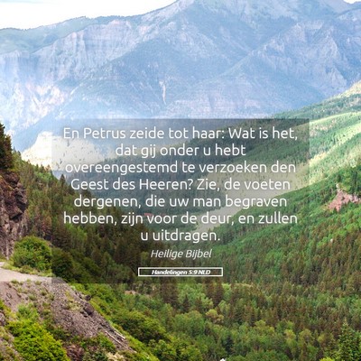 Picture 05 - Handelingen 5:9 NLD - En Petrus zeide tot haar: Wat is het, dat gij - Bible Verse Picture