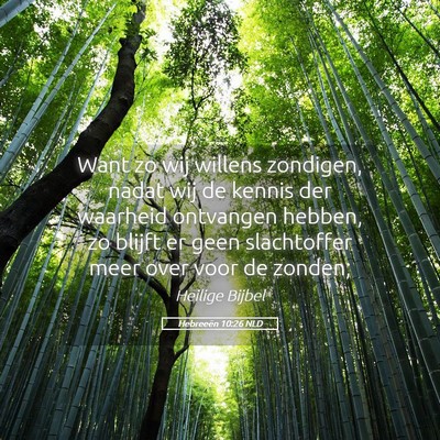 Picture 05 - Hebreeën 10:26 NLD - Want zo wij willens zondigen, nadat wij de kennis - Bible Verse Picture