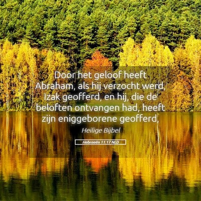 Picture 05 - Hebreeën 11:17 NLD - Door het geloof heeft Abraham, als hij verzocht - Bible Verse Picture