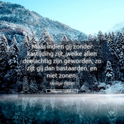 Picture 05 - Hebreeën 12:8 NLD - Maar indien gij zonder kastijding zijt, welke - Bible Verse Picture