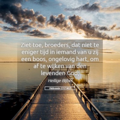 Picture 05 - Hebreeën 3:12 NLD - Ziet toe, broeders, dat niet te eniger tijd in - Bible Verse Picture