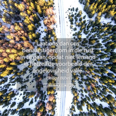 Picture 05 - Hebreeën 4:11 NLD - Laat ons dan ons benaarstigen, om in die rust in - Bible Verse Picture