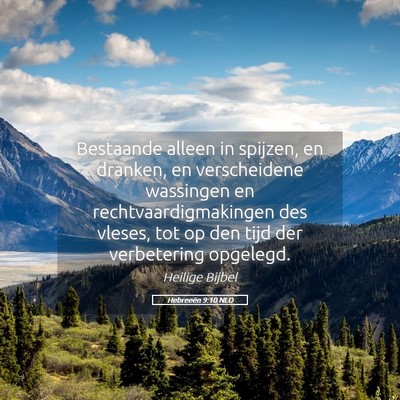 Picture 05 - Hebreeën 9:10 NLD - Bestaande alleen in spijzen, en dranken, en - Bible Verse Picture