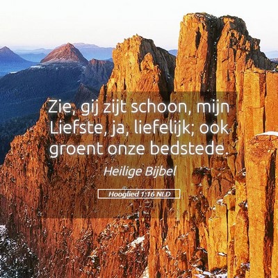 Picture 05 - Hooglied 1:16 NLD - Zie, gij zijt schoon, mijn Liefste, ja, - Bible Verse Picture
