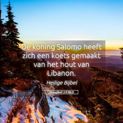 Picture 05 - Hooglied 3:9 NLD - De koning Salomo heeft zich een koets gemaakt van - Bible Verse Picture