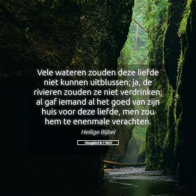 Picture 05 - Hooglied 8:7 NLD - Vele wateren zouden deze liefde niet kunnen - Bible Verse Picture
