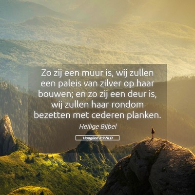 Picture 05 - Hooglied 8:9 NLD - Zo zij een muur is, wij zullen een paleis van - Bible Verse Picture