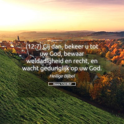 Picture 05 - Hosea 12:6 NLD - (12:7) Gij dan, bekeer u tot uw God, bewaar - Bible Verse Picture