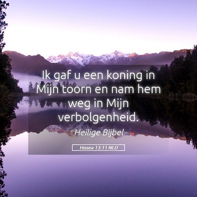 Picture 05 - Hosea 13:11 NLD - Ik gaf u een koning in Mijn toorn en nam hem weg - Bible Verse Picture