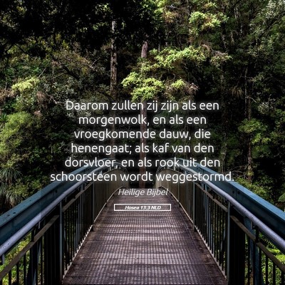 Picture 05 - Hosea 13:3 NLD - Daarom zullen zij zijn als een morgenwolk, en als - Bible Verse Picture