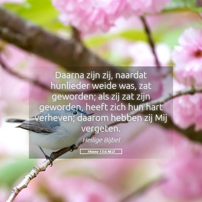 Picture 05 - Hosea 13:6 NLD - Daarna zijn zij, naardat hunlieder weide was, zat - Bible Verse Picture
