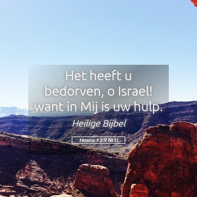 Picture 05 - Hosea 13:9 NLD - Het heeft u bedorven, o Israel! want in Mij is uw - Bible Verse Picture