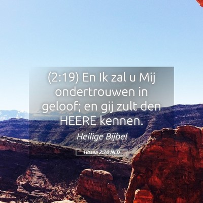 Picture 05 - Hosea 2:20 NLD - (2:19) En Ik zal u Mij ondertrouwen in geloof; en - Bible Verse Picture