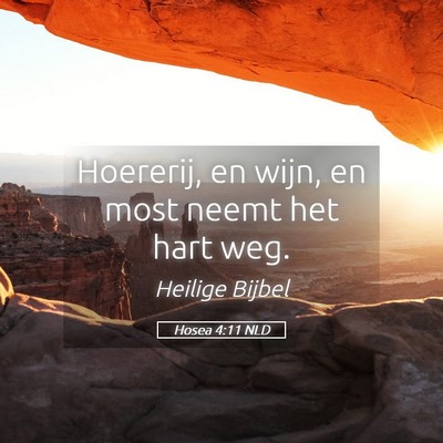 Picture 05 - Hosea 4:11 NLD - Hoererij, en wijn, en most neemt het hart - Bible Verse Picture