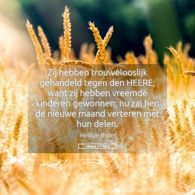 Picture 05 - Hosea 5:7 NLD - Zij hebben trouwelooslijk gehandeld tegen den - Bible Verse Picture