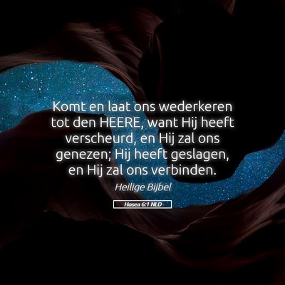 Picture 05 - Hosea 6:1 NLD - Komt en laat ons wederkeren tot den HEERE, want - Bible Verse Picture