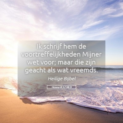 Picture 05 - Hosea 8:12 NLD - Ik schrijf hem de voortreffelijkheden Mijner wet - Bible Verse Picture