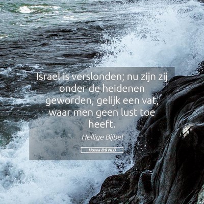 Picture 05 - Hosea 8:8 NLD - Israel is verslonden; nu zijn zij onder de - Bible Verse Picture