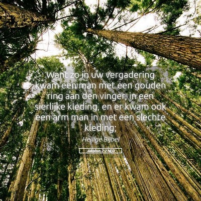 Picture 05 - Jakobus 2:2 NLD - Want zo in uw vergadering kwam een man met een - Bible Verse Picture