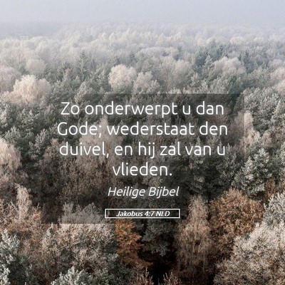 Picture 05 - Jakobus 4:7 NLD - Zo onderwerpt u dan Gode; wederstaat den duivel, - Bible Verse Picture