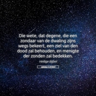 Picture 05 - Jakobus 5:20 NLD - Die wete, dat degene, die een zondaar van de - Bible Verse Picture