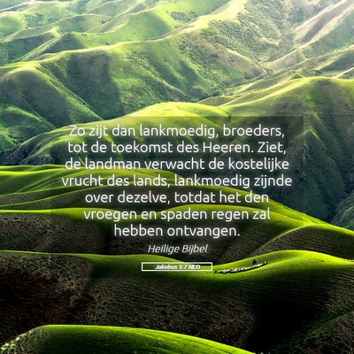 Picture 05 - Jakobus 5:7 NLD - Zo zijt dan lankmoedig, broeders, tot de toekomst - Bible Verse Picture