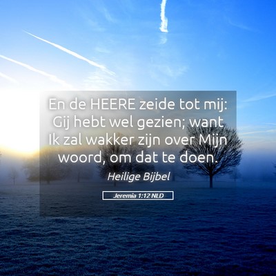 Picture 05 - Jeremia 1:12 NLD - En de HEERE zeide tot mij: Gij hebt wel gezien; - Bible Verse Picture