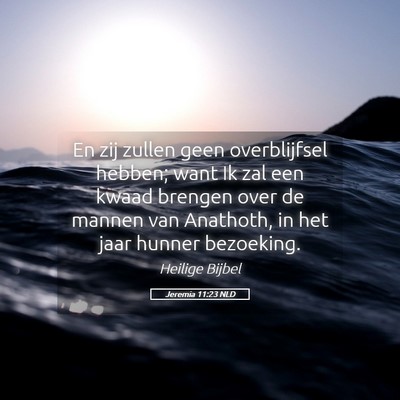 Picture 05 - Jeremia 11:23 NLD - En zij zullen geen overblijfsel hebben; want Ik - Bible Verse Picture