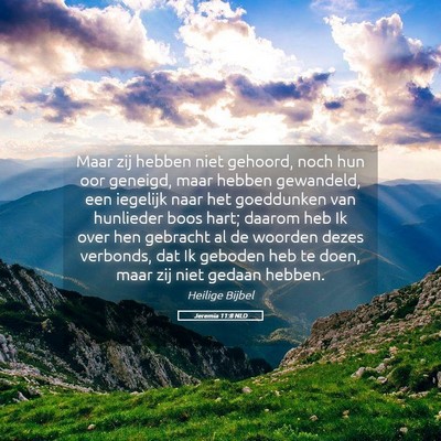 Picture 05 - Jeremia 11:8 NLD - Maar zij hebben niet gehoord, noch hun oor - Bible Verse Picture