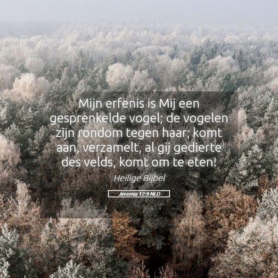 Picture 05 - Jeremia 12:9 NLD - Mijn erfenis is Mij een gesprenkelde vogel; de - Bible Verse Picture