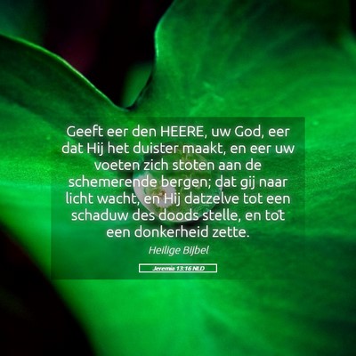 Picture 05 - Jeremia 13:16 NLD - Geeft eer den HEERE, uw God, eer dat Hij het - Bible Verse Picture