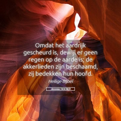 Picture 05 - Jeremia 14:4 NLD - Omdat het aardrijk gescheurd is, dewijl er geen - Bible Verse Picture