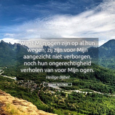 Picture 05 - Jeremia 16:17 NLD - Want Mijn ogen zijn op al hun wegen; zij zijn - Bible Verse Picture