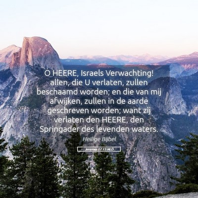 Picture 05 - Jeremia 17:13 NLD - O HEERE, Israels Verwachting! allen, die U - Bible Verse Picture