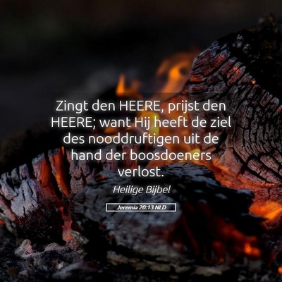 Picture 05 - Jeremia 20:13 NLD - Zingt den HEERE, prijst den HEERE; want Hij heeft - Bible Verse Picture