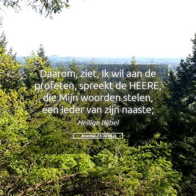 Picture 05 - Jeremia 23:30 NLD - Daarom, ziet, Ik wil aan de profeten, spreekt de - Bible Verse Picture