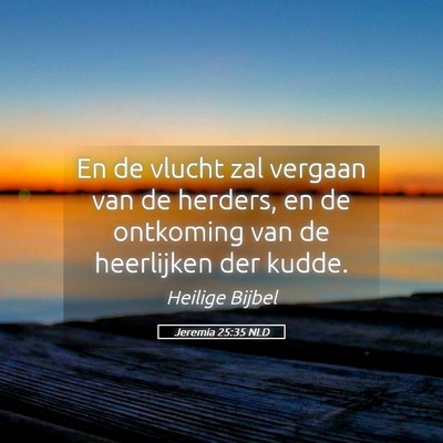 Picture 05 - Jeremia 25:35 NLD - En de vlucht zal vergaan van de herders, en de - Bible Verse Picture