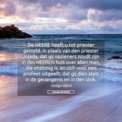 Picture 05 - Jeremia 29:26 NLD - De HEERE heeft u tot priester gesteld, in plaats - Bible Verse Picture