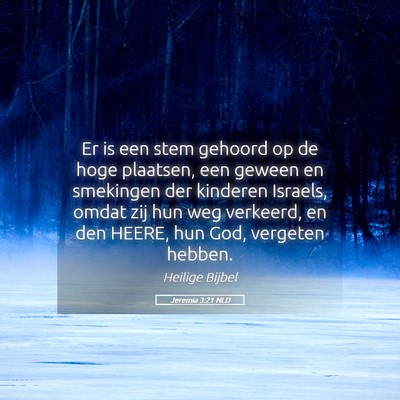 Picture 05 - Jeremia 3:21 NLD - Er is een stem gehoord op de hoge plaatsen, een - Bible Verse Picture