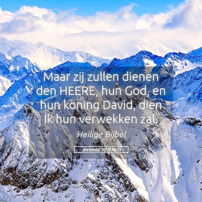 Picture 05 - Jeremia 30:9 NLD - Maar zij zullen dienen den HEERE, hun God, en hun - Bible Verse Picture