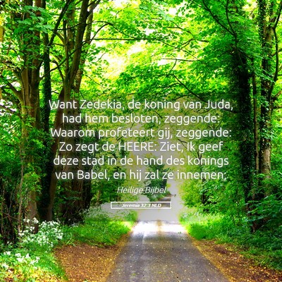 Picture 05 - Jeremia 32:3 NLD - Want Zedekia, de koning van Juda, had hem - Bible Verse Picture