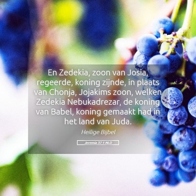 Picture 05 - Jeremia 37:1 NLD - En Zedekia, zoon van Josia, regeerde, koning - Bible Verse Picture